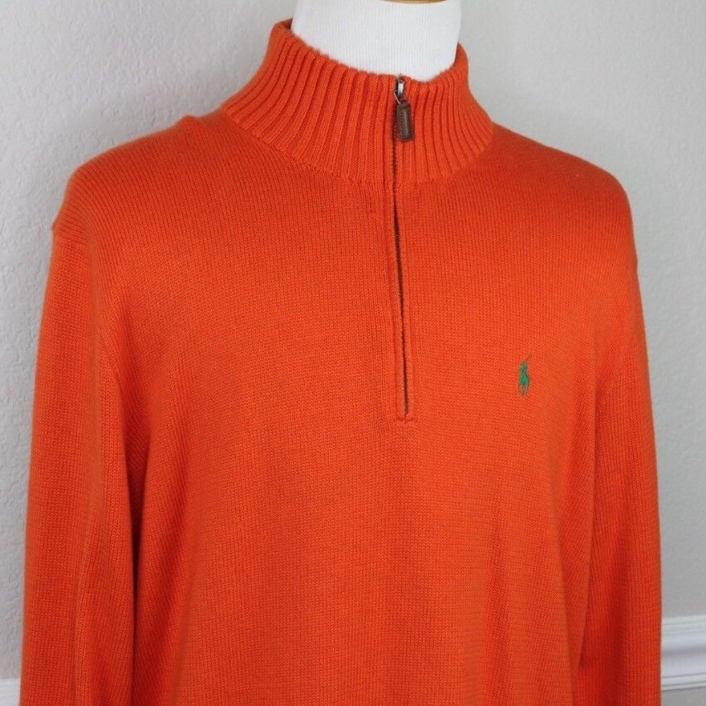 Polo by Ralph Lauren Men Orange Mock Neck Sweater
